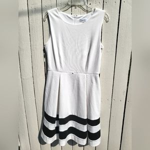 Calvin Klein cream fit and flare dress, size 10